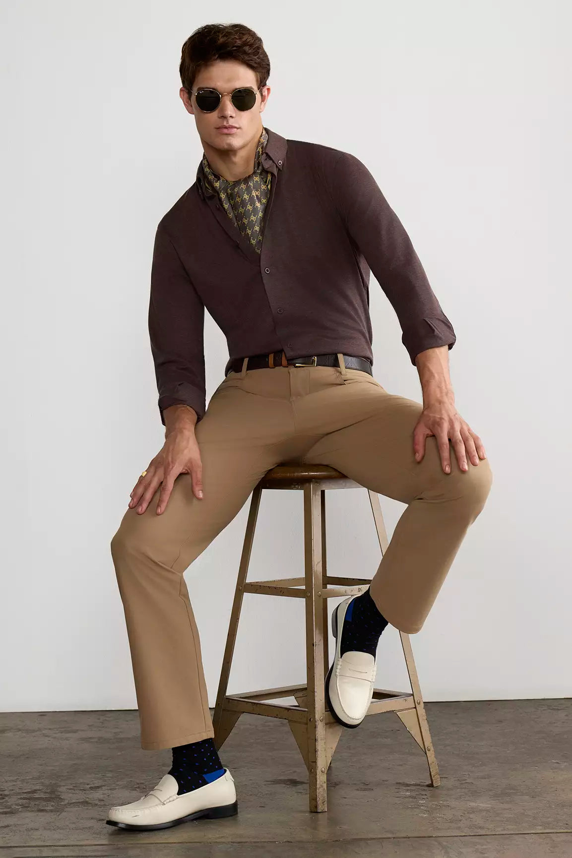 Integrity Slim-Fit FlexPique Shirt - Htr Dark Brown