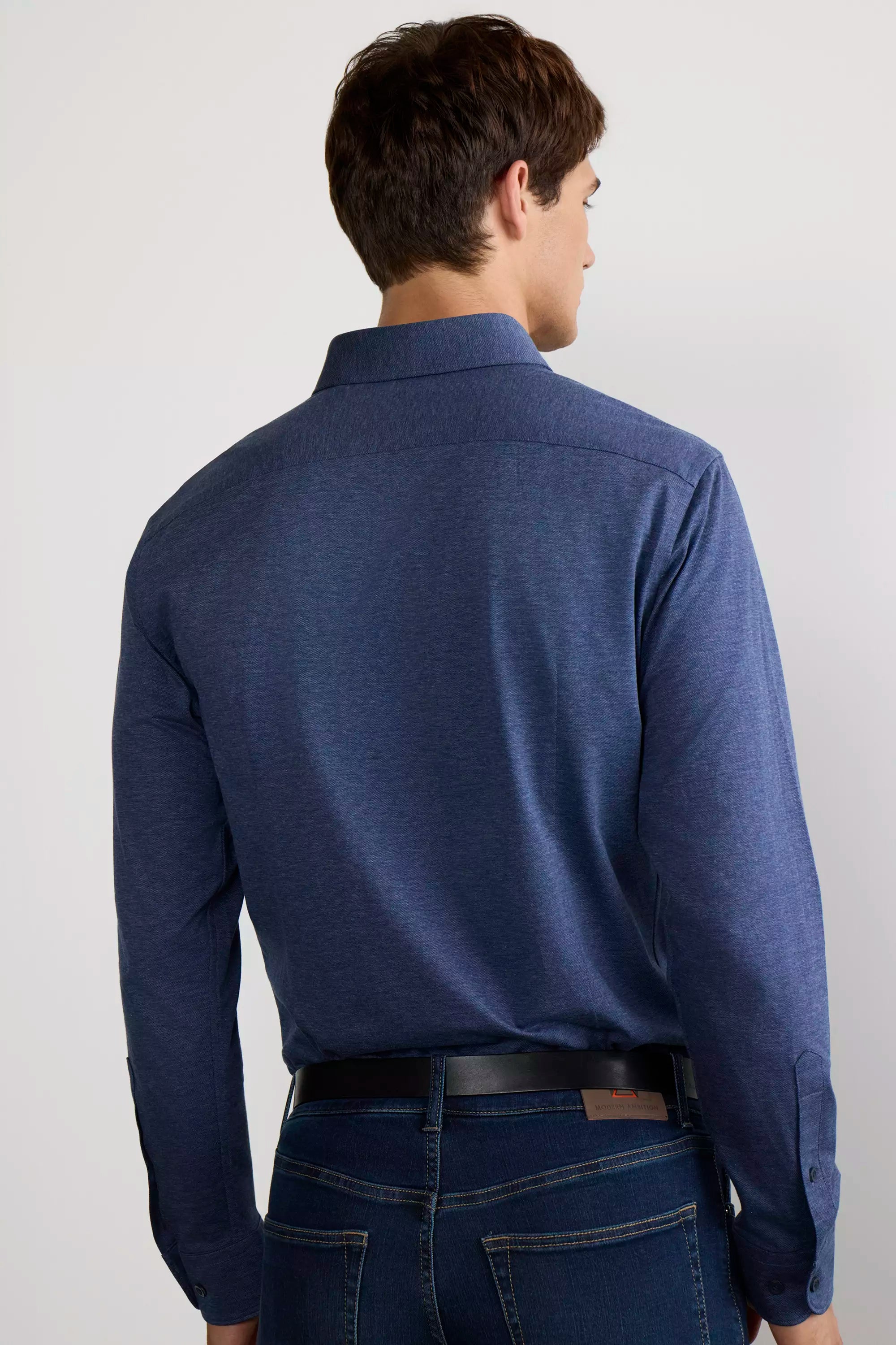 Interview FlexPique Knit Standard-Fit Shirt - Heathered Blue