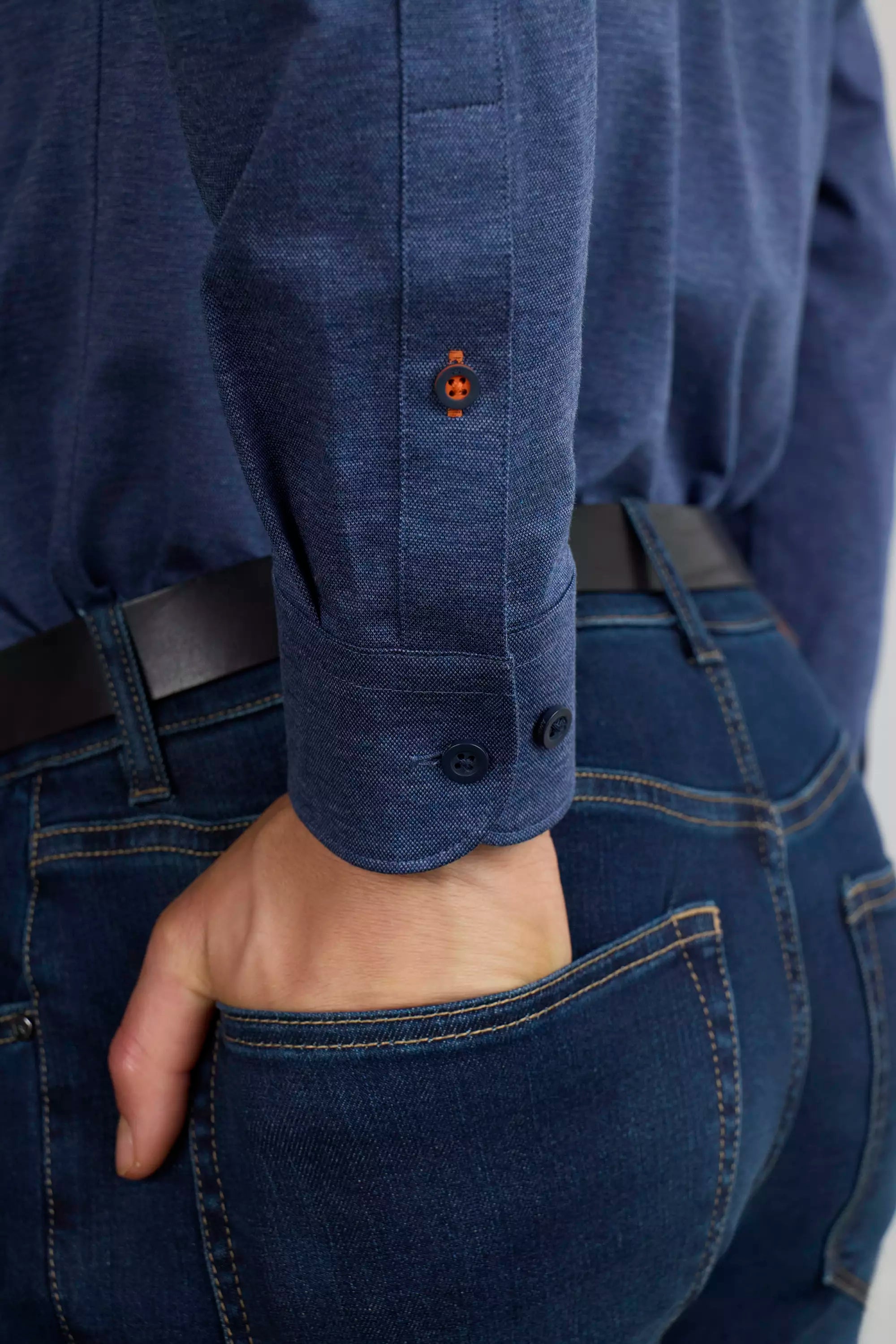 Interview FlexPique Knit Standard-Fit Shirt - Heathered Blue