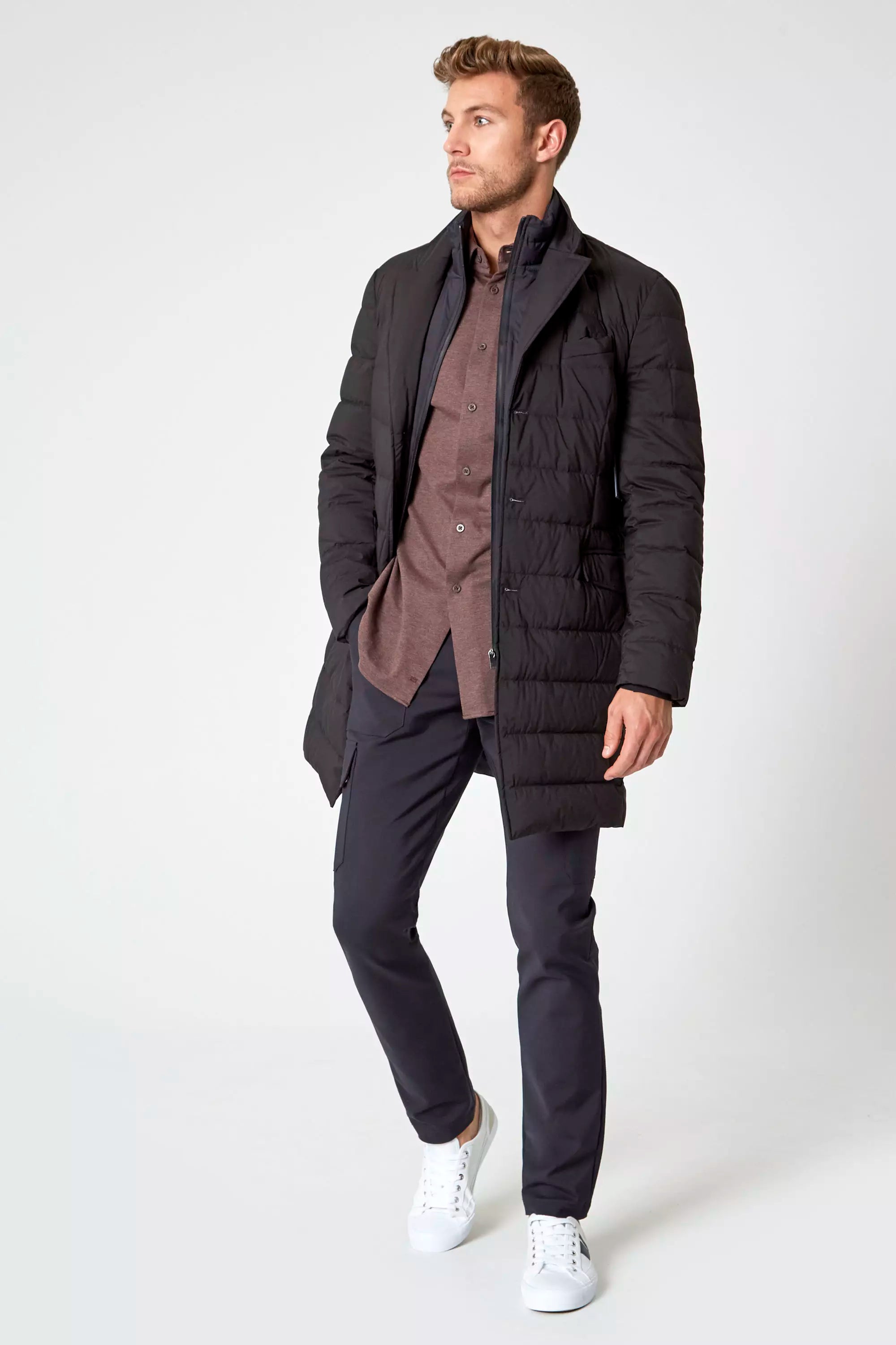 Interview FlexPique Knit Standard-Fit Shirt - Htr Dark Brown