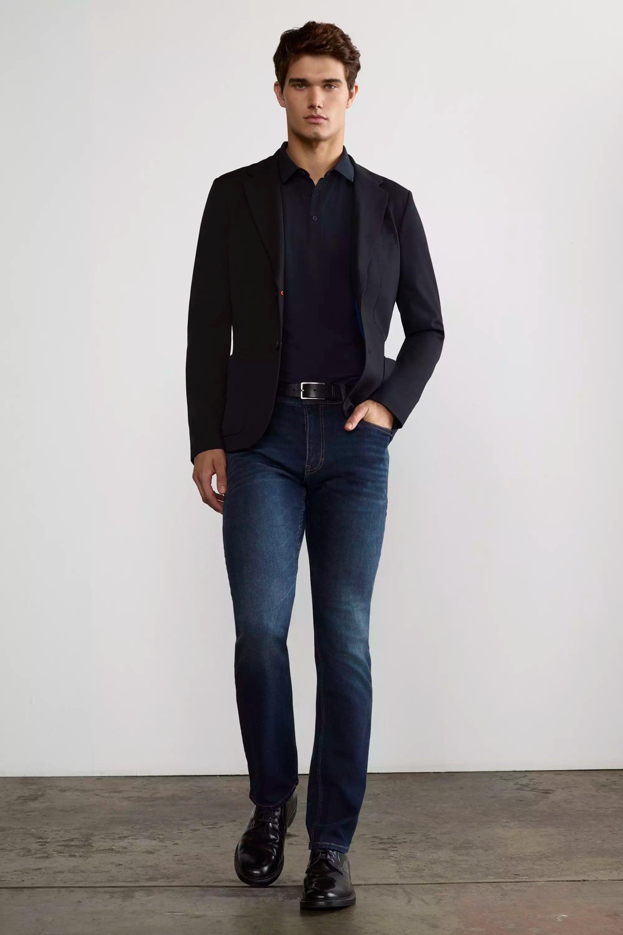 Resonate Long Sleeve Polo - Black