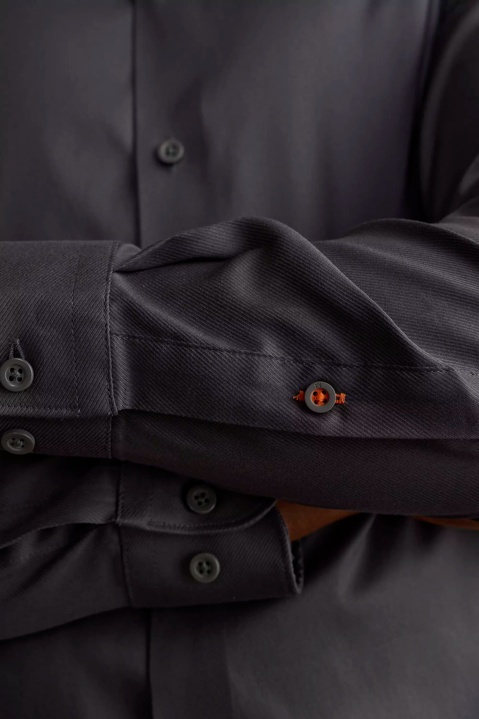 PerformLuxe Cotton Nylon Twill Standard-Fit Shirt - Charcoal