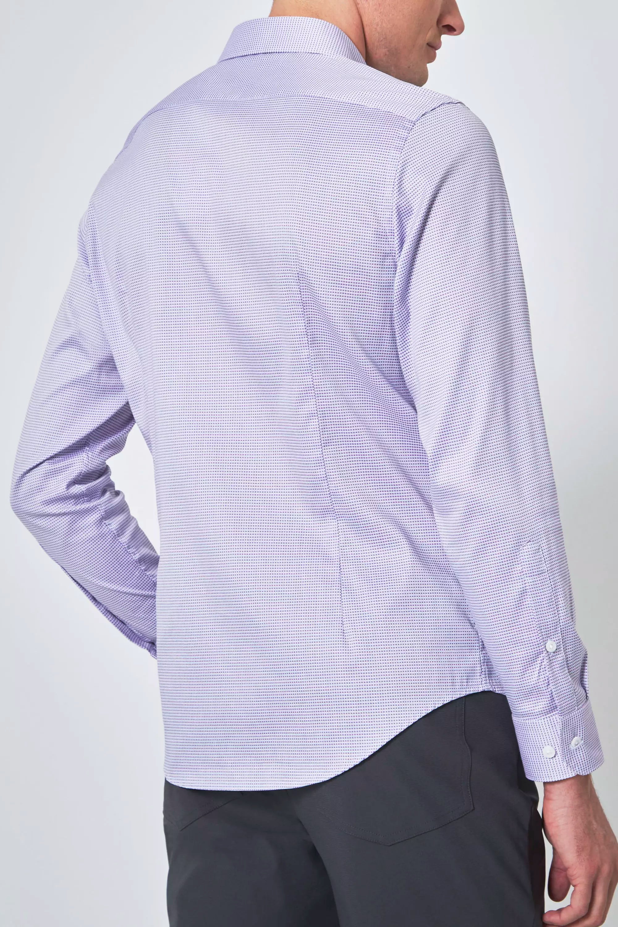 PerformLuxe Cotton Nylon Check Slim-Fit Shirt - Purple/Blue Check