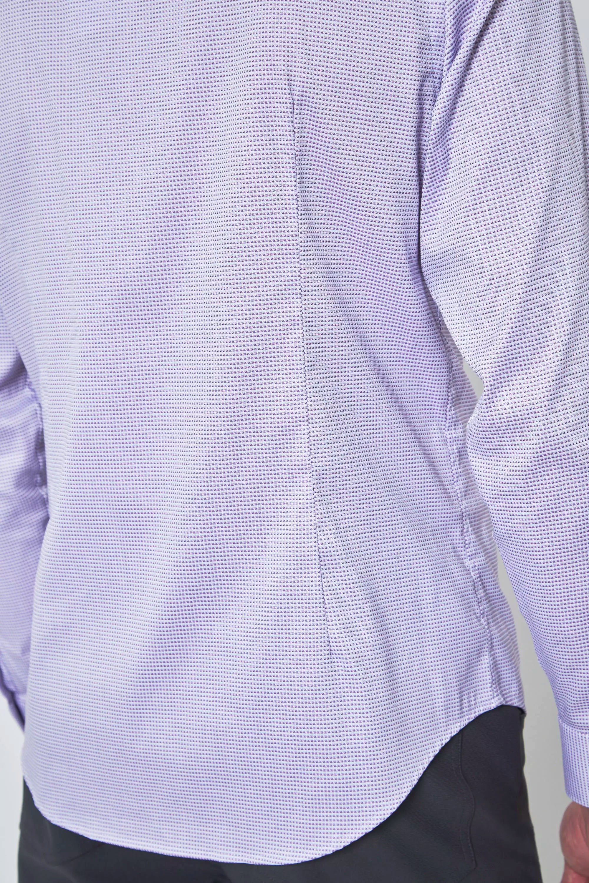 PerformLuxe Cotton Nylon Check Slim-Fit Shirt - Purple/Blue Check