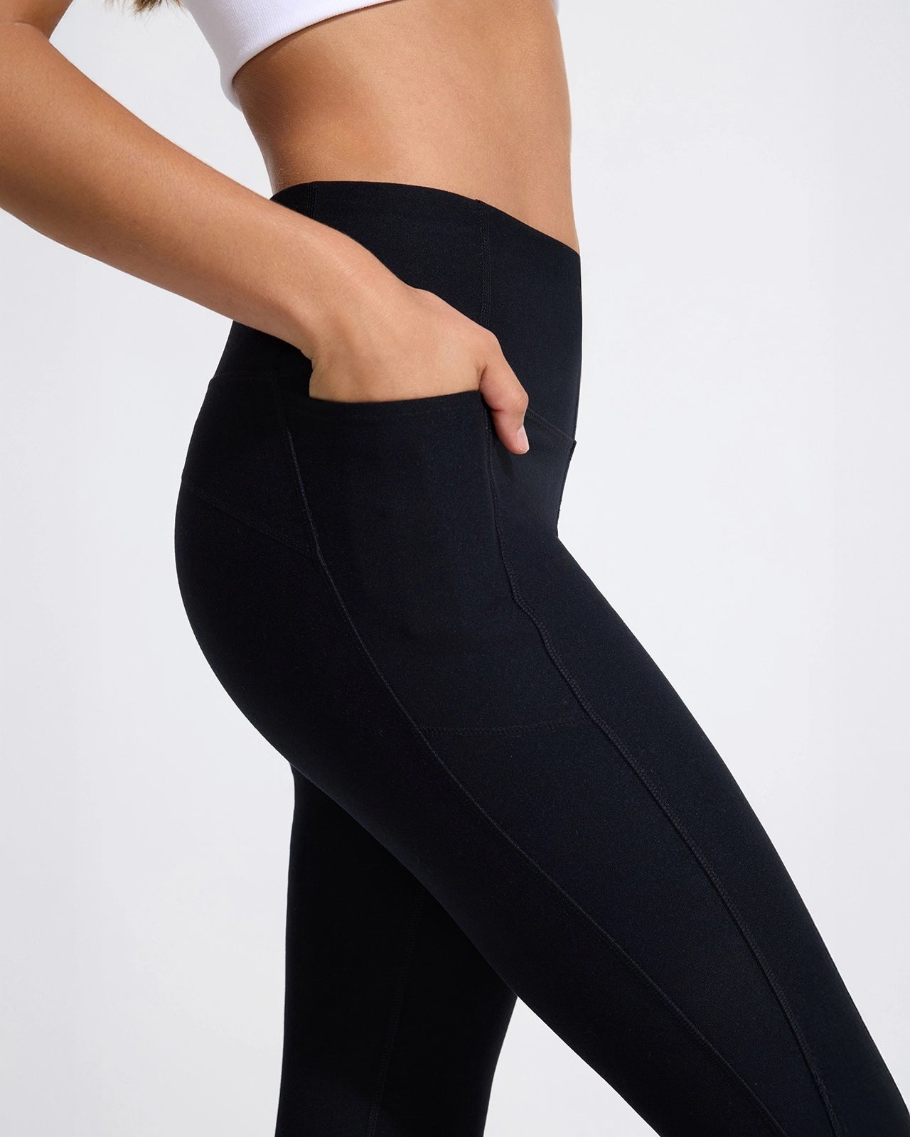 The Active Half-Moon Power Mesh GRS Certified Recycled Poly Legging - Black