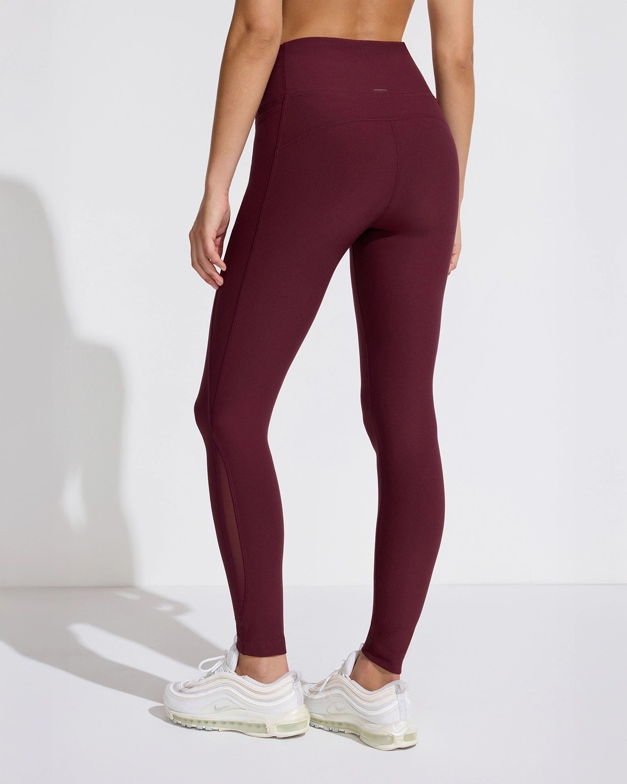 The Active Half-Moon Power Mesh GRS Certified Recycled Poly Legging - Deep Wine Red