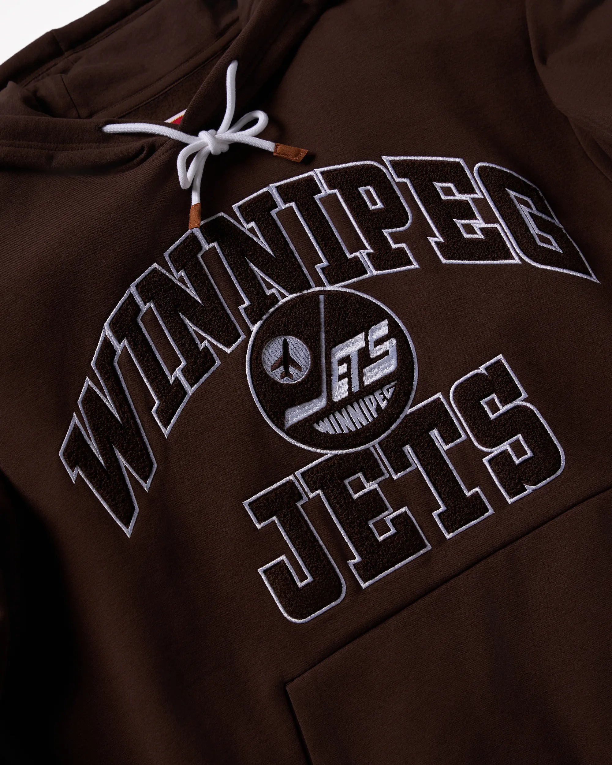 The Jets Faceoff Hoodie - Chocolate Brown