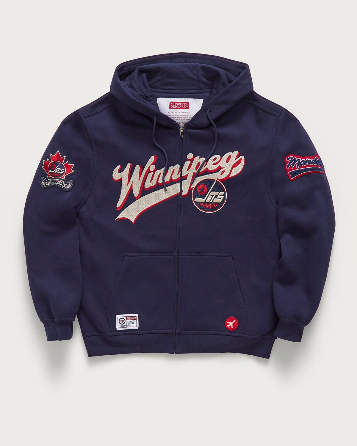 Jets Overtime Zip-Up Hoodie - Dark Navy