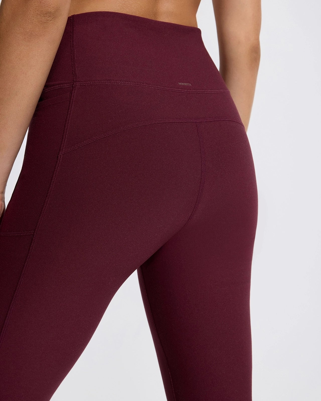 The Active Half-Moon Power Mesh GRS Certified Recycled Poly Legging - Deep Wine Red