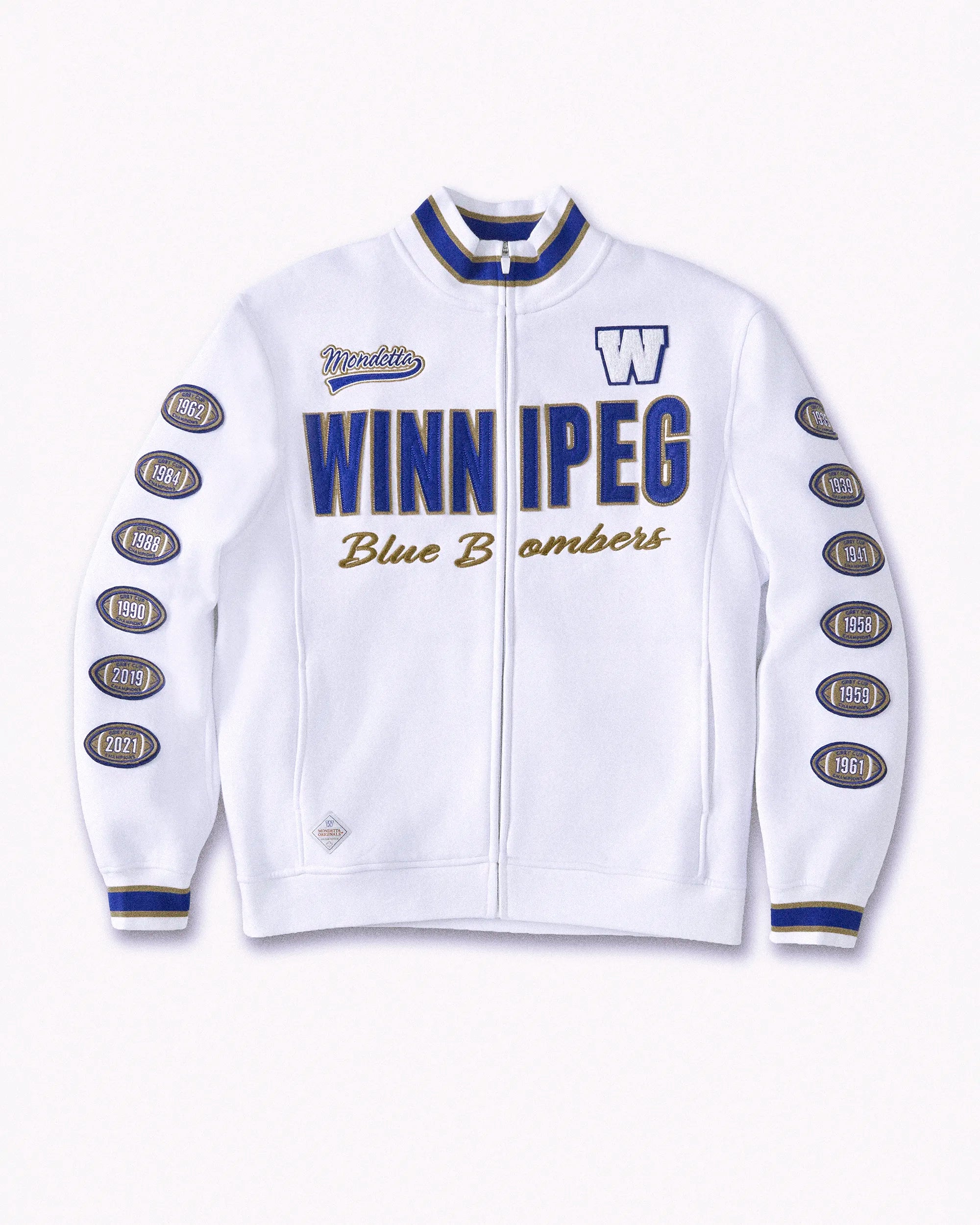 For general description, go to 'Main Product Description' region - The Bombers Pitch Jacket - White