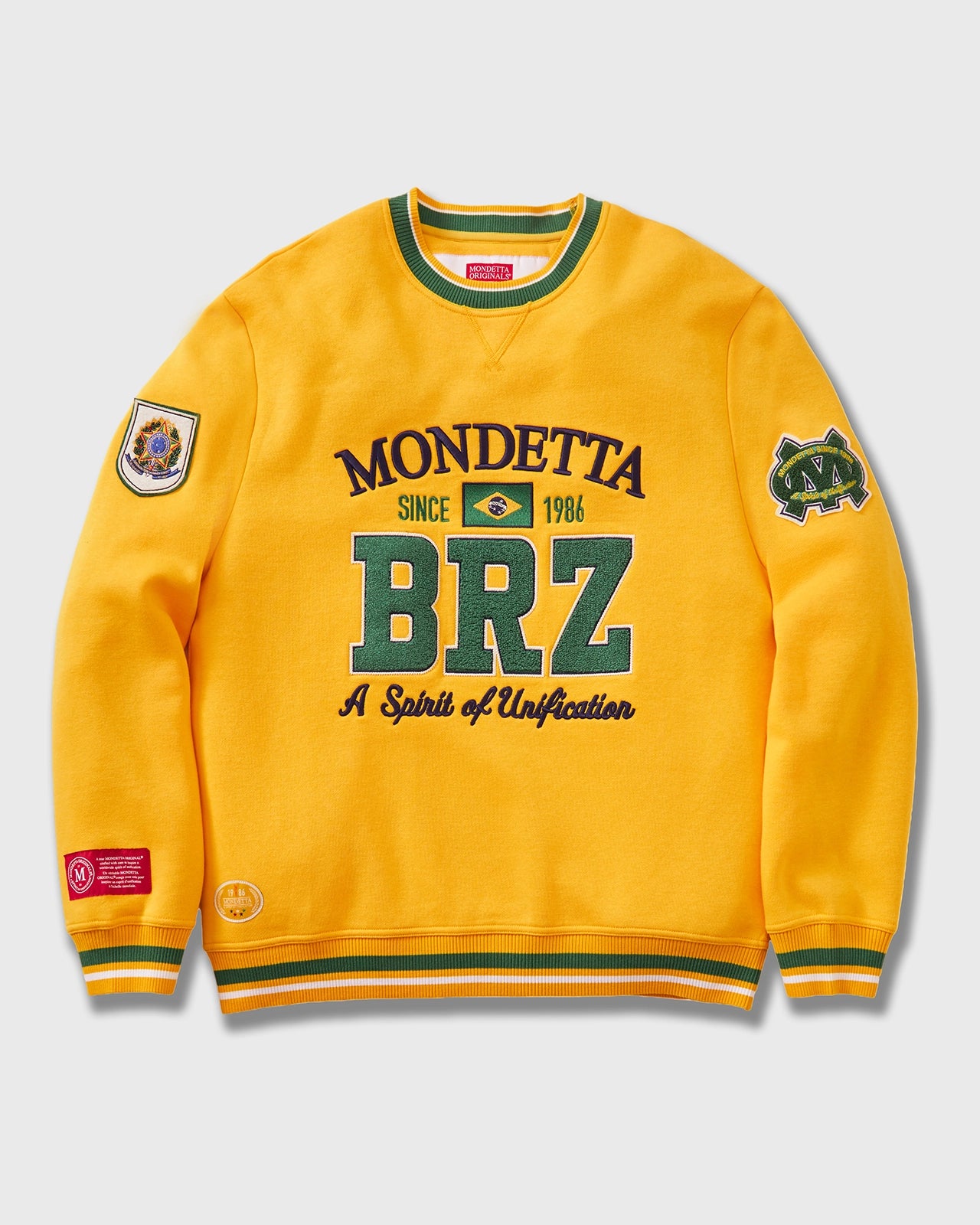 For general description, go to 'Main Product Description' region - The All-Star Crew Neck Sweatshirt - All Star Yellow/Brazil