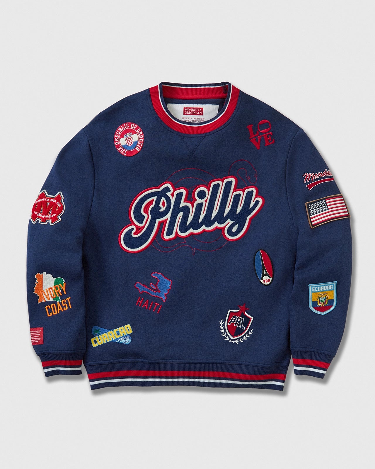 For general description, go to 'Main Product Description' region - The Unity Crew Neck Sweatshirt - Unity Sweatshirt Navy/Philly