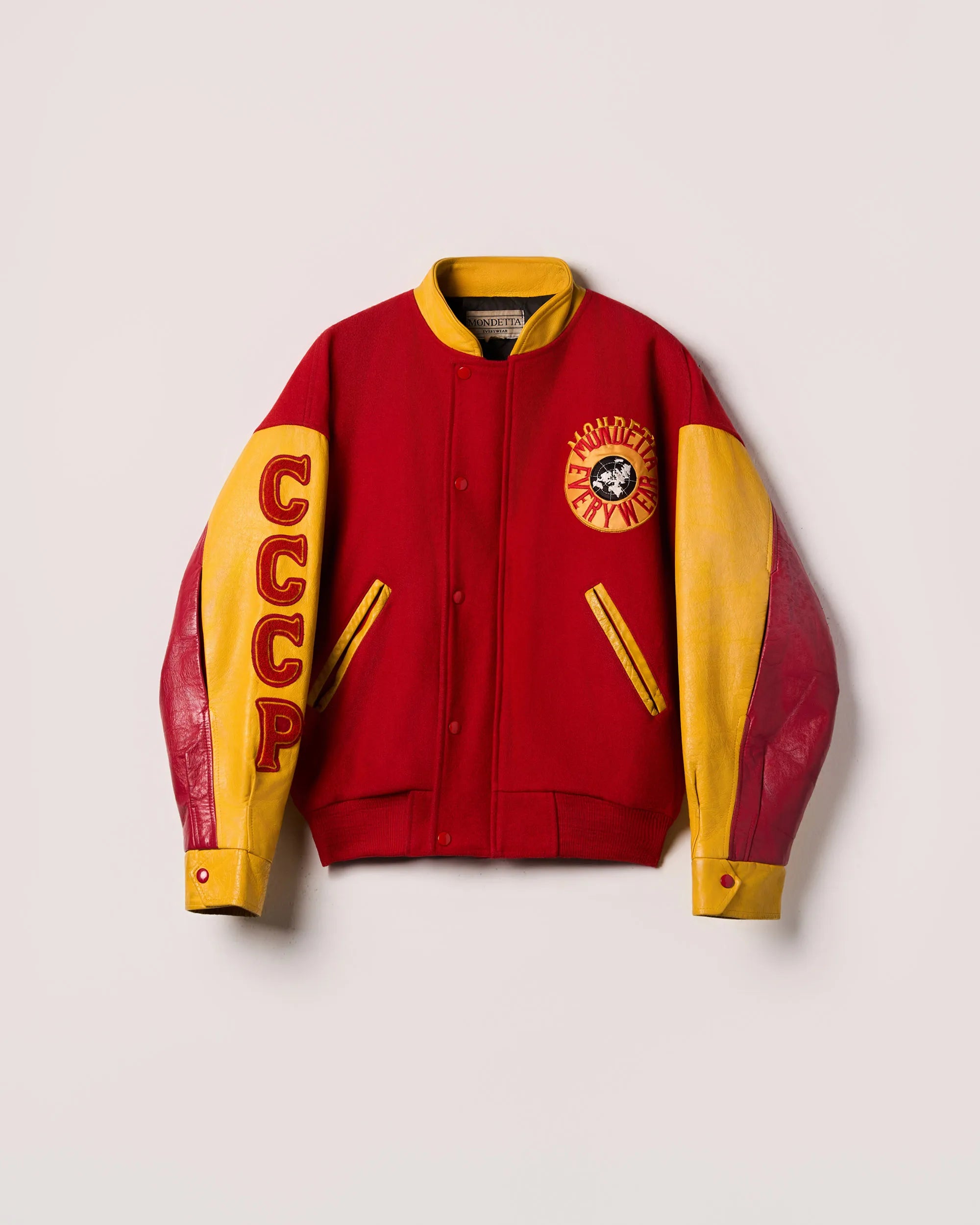 “Mondetta Everywear” CCCP Leather & Melton Varsity Jacket