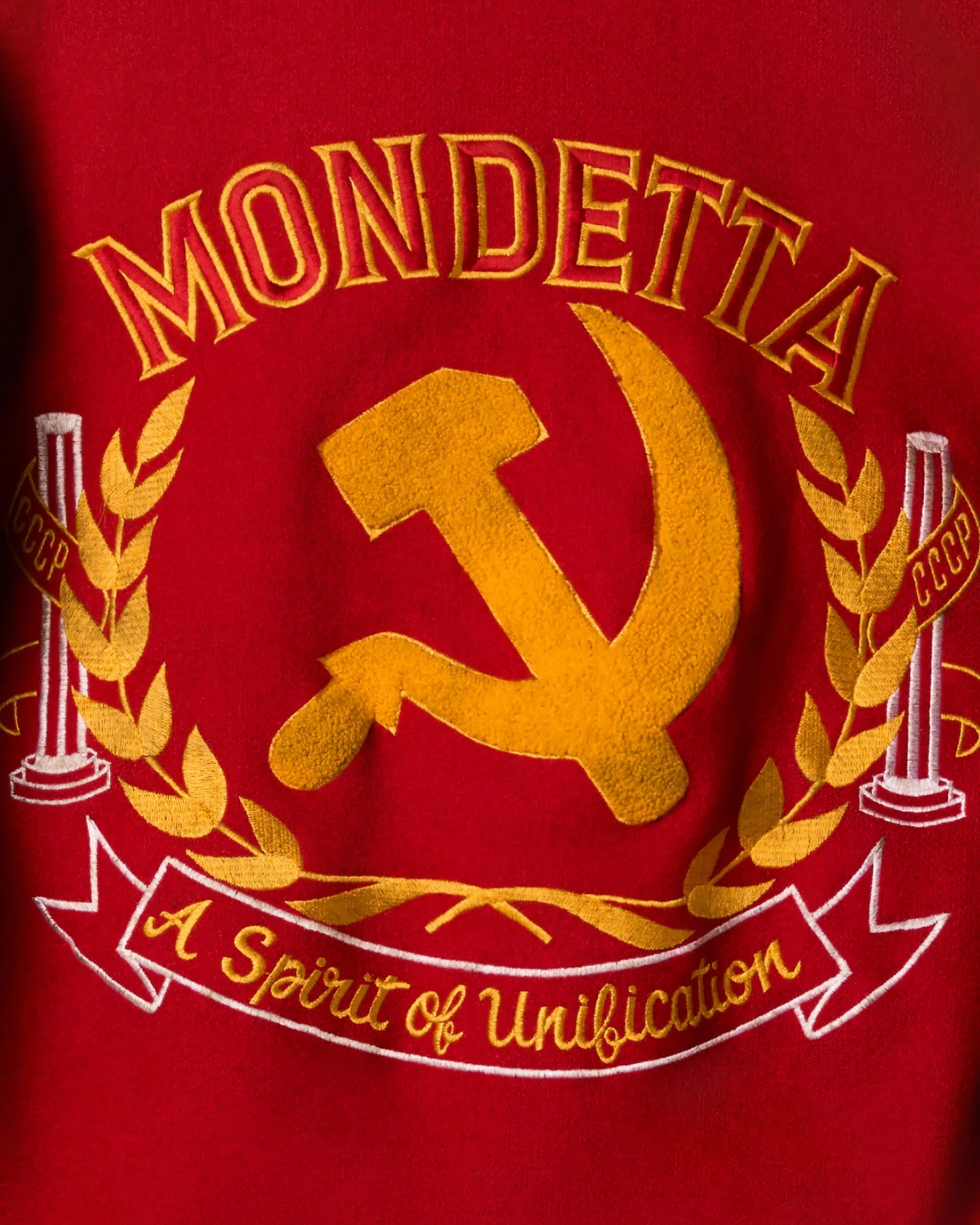 “Mondetta Everywear” CCCP Leather & Melton Varsity Jacket