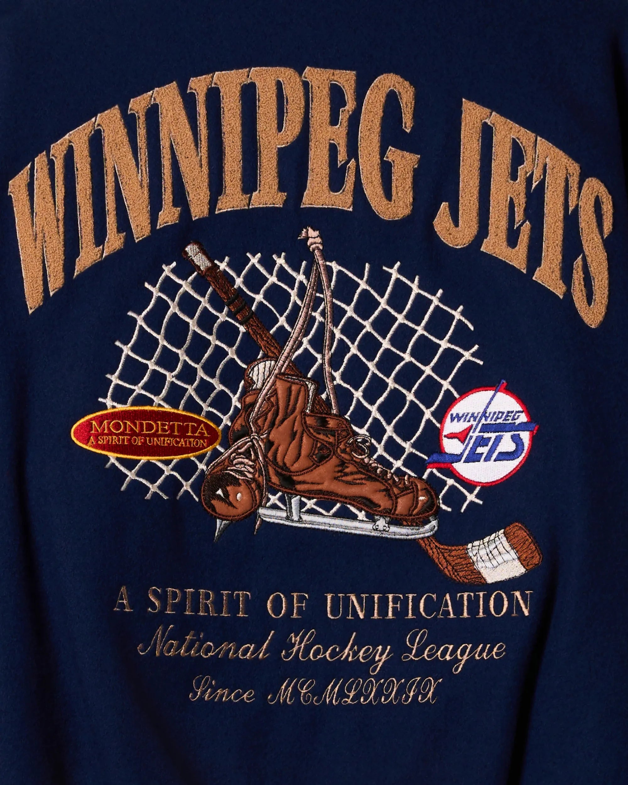 “Winnipeg Jets” Leather & Melton Varsity Jacket