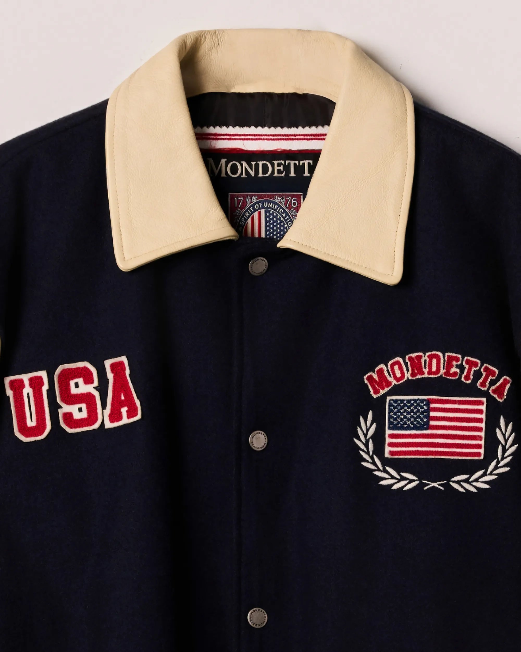 “Team America” Leather & Melton Varsity Jacket