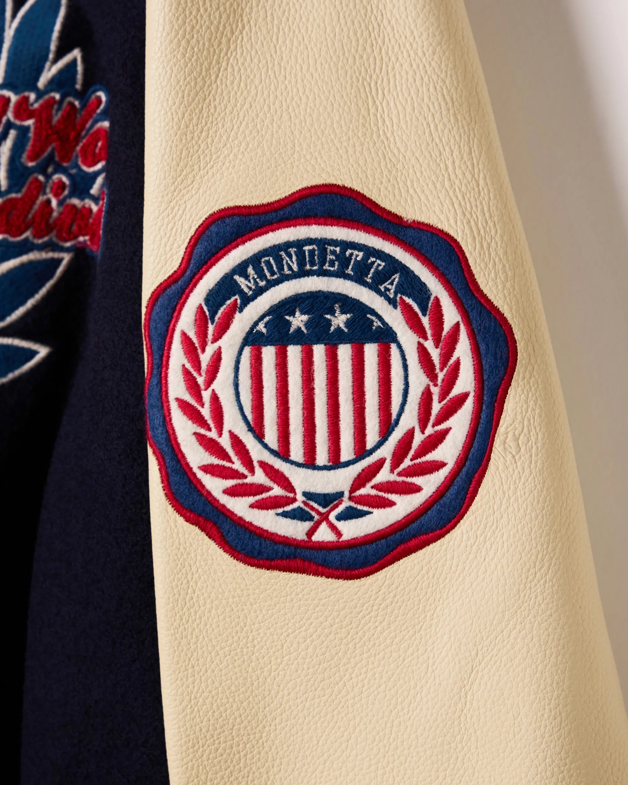 “Team America” Leather & Melton Varsity Jacket