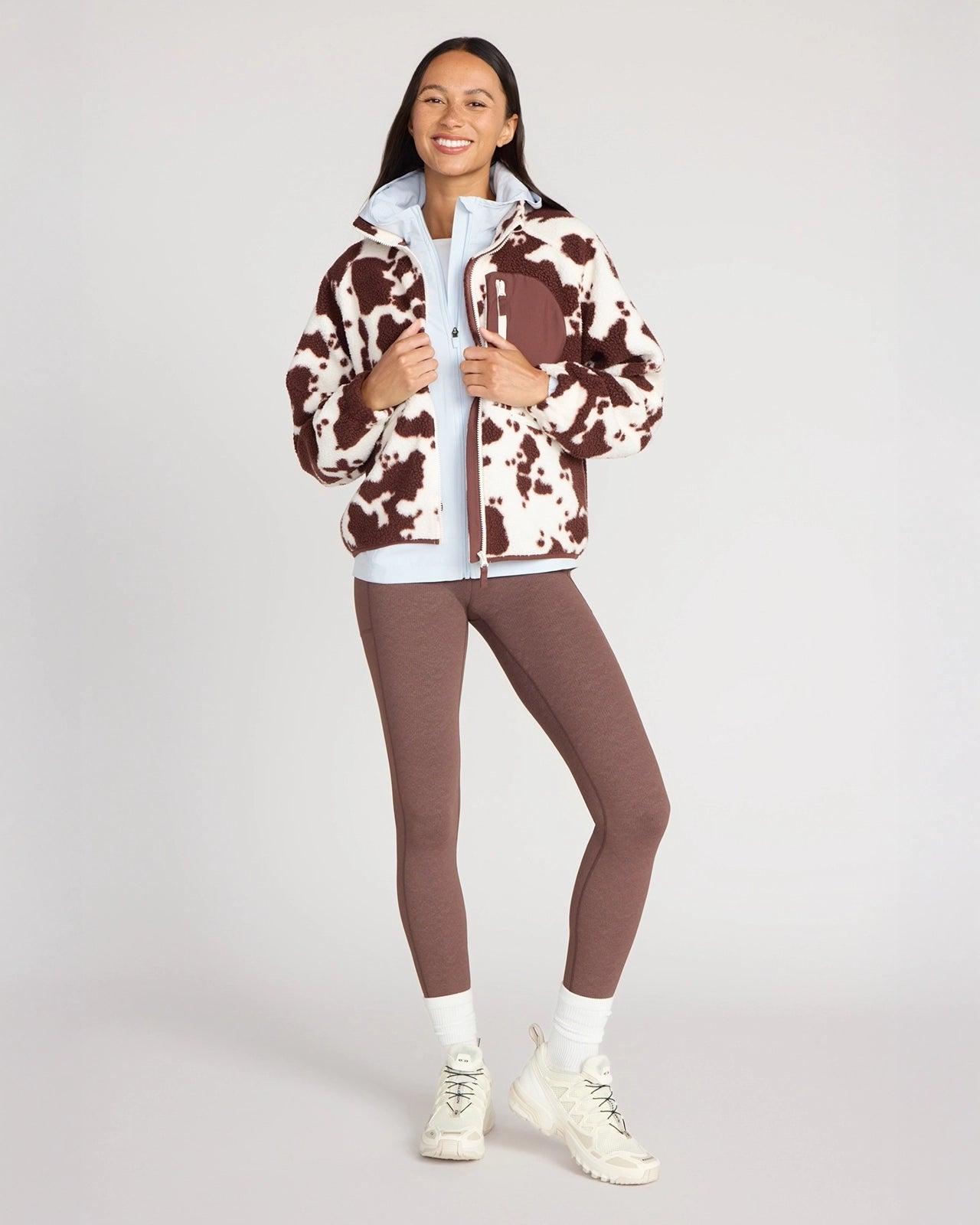 The Active GRS Certified Recycled Nylon Denim-Feel Legging - Chicory Coffee Combo