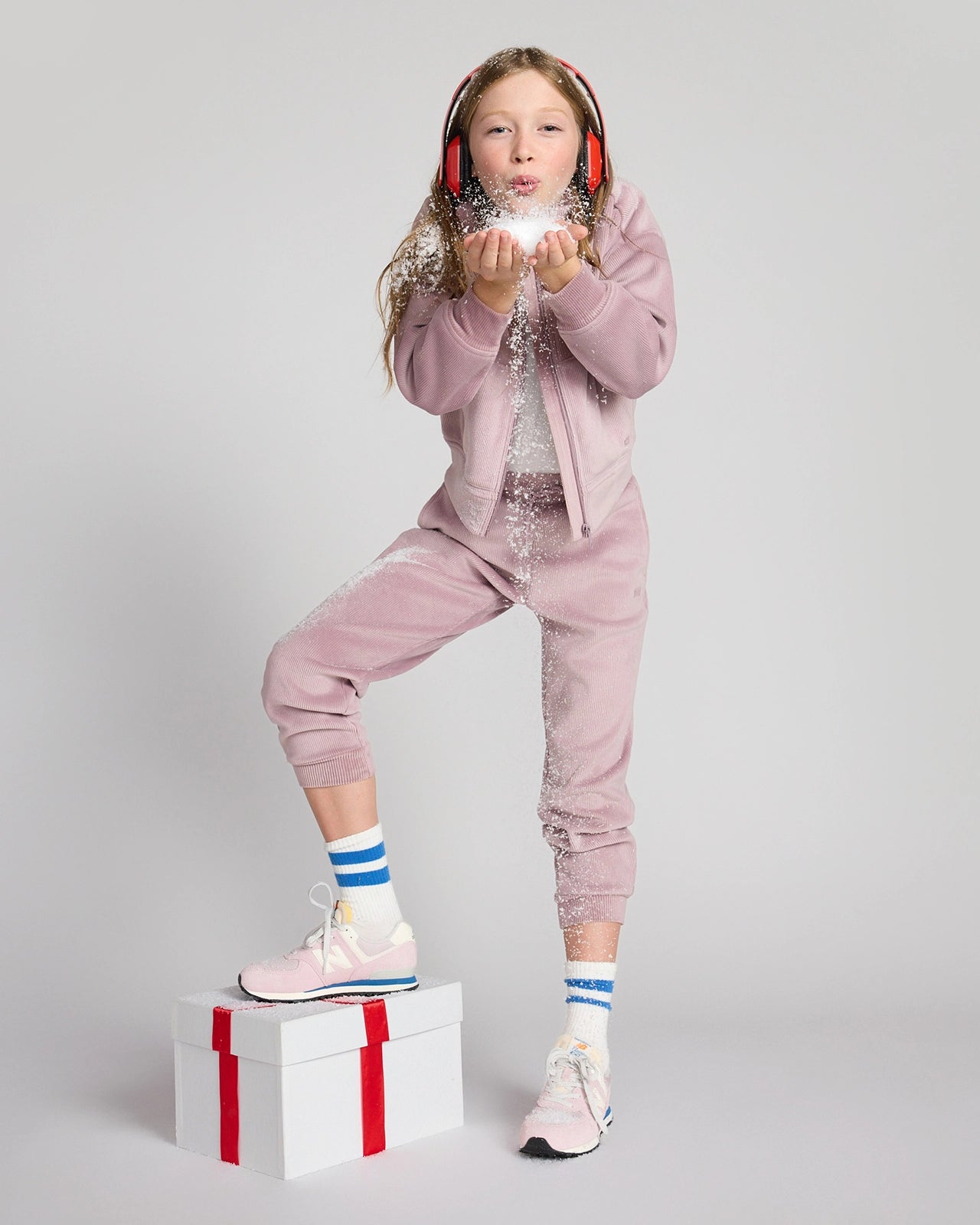 The Girls' Cozy Corduroy GRS Certified Recycled Poly Jogger - Light Blush Purple