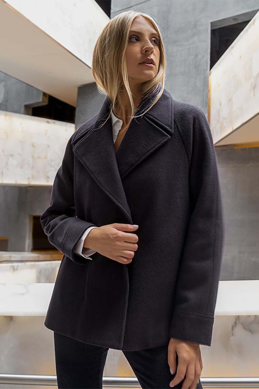 Sophisticate A-Line Wool Jacket - Black