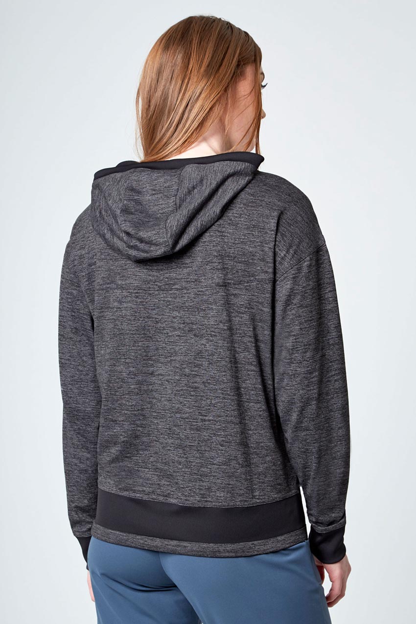 Melange Long Sleeve Hoodie - Charcoal Melange