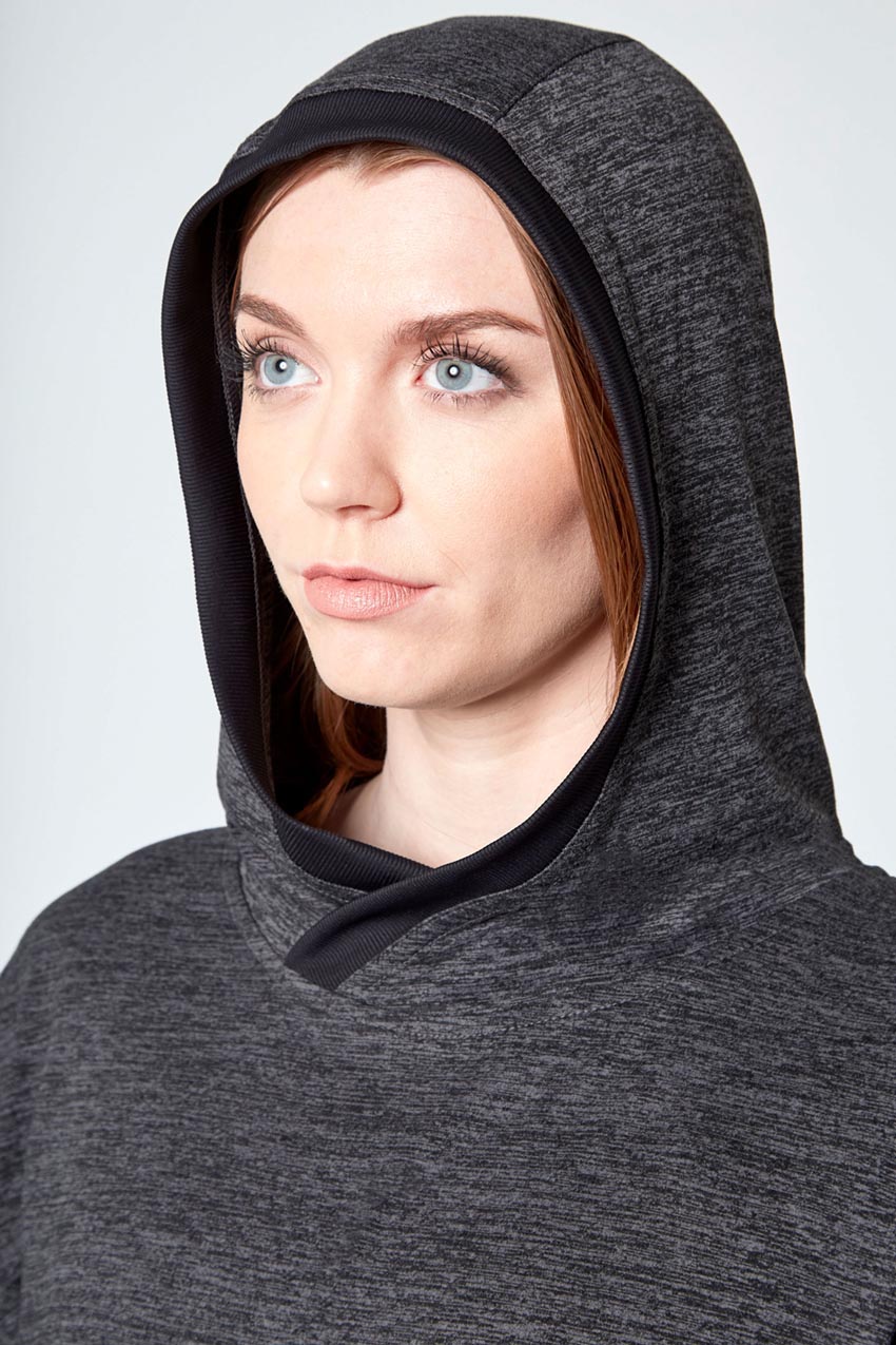 Melange Long Sleeve Hoodie - Charcoal Melange