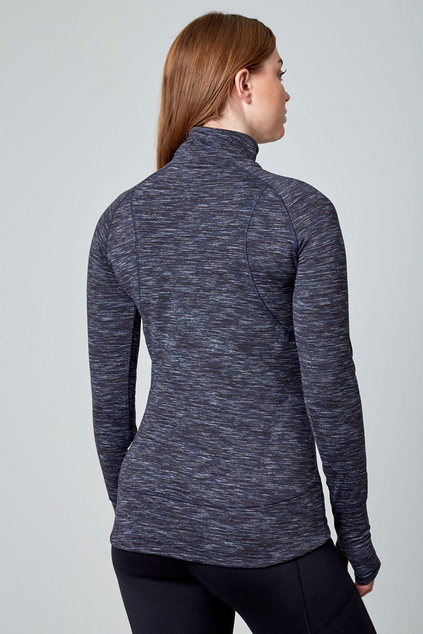 Space Dye Jacquard Half Zip - Dark Blue Combo