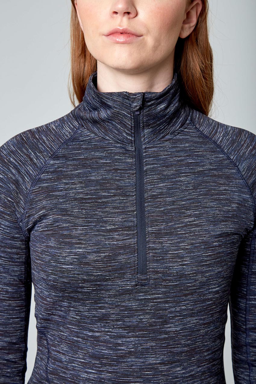 Space Dye Jacquard Half Zip - Dark Blue Combo