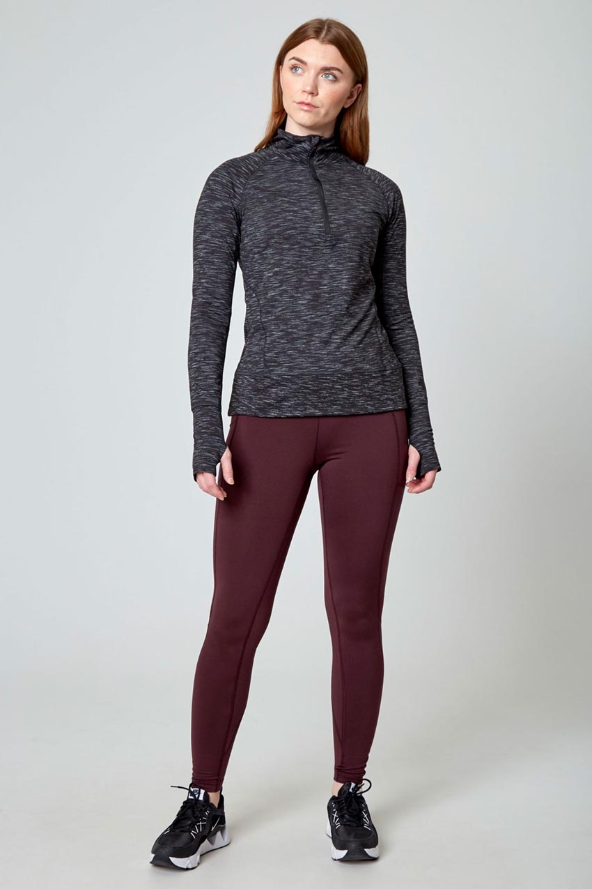 Space Dye Jacquard Half Zip - Black Combo