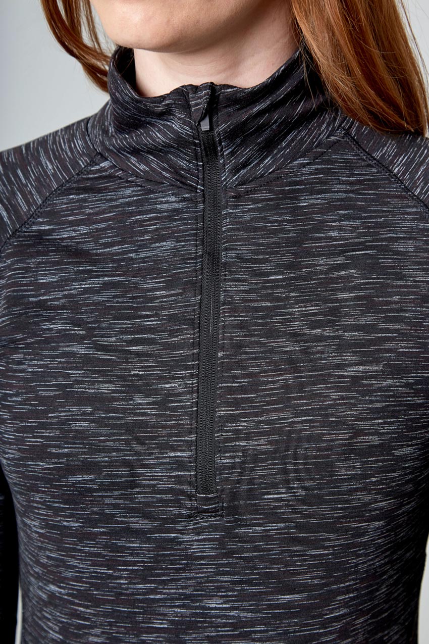 Space Dye Jacquard Half Zip - Black Combo