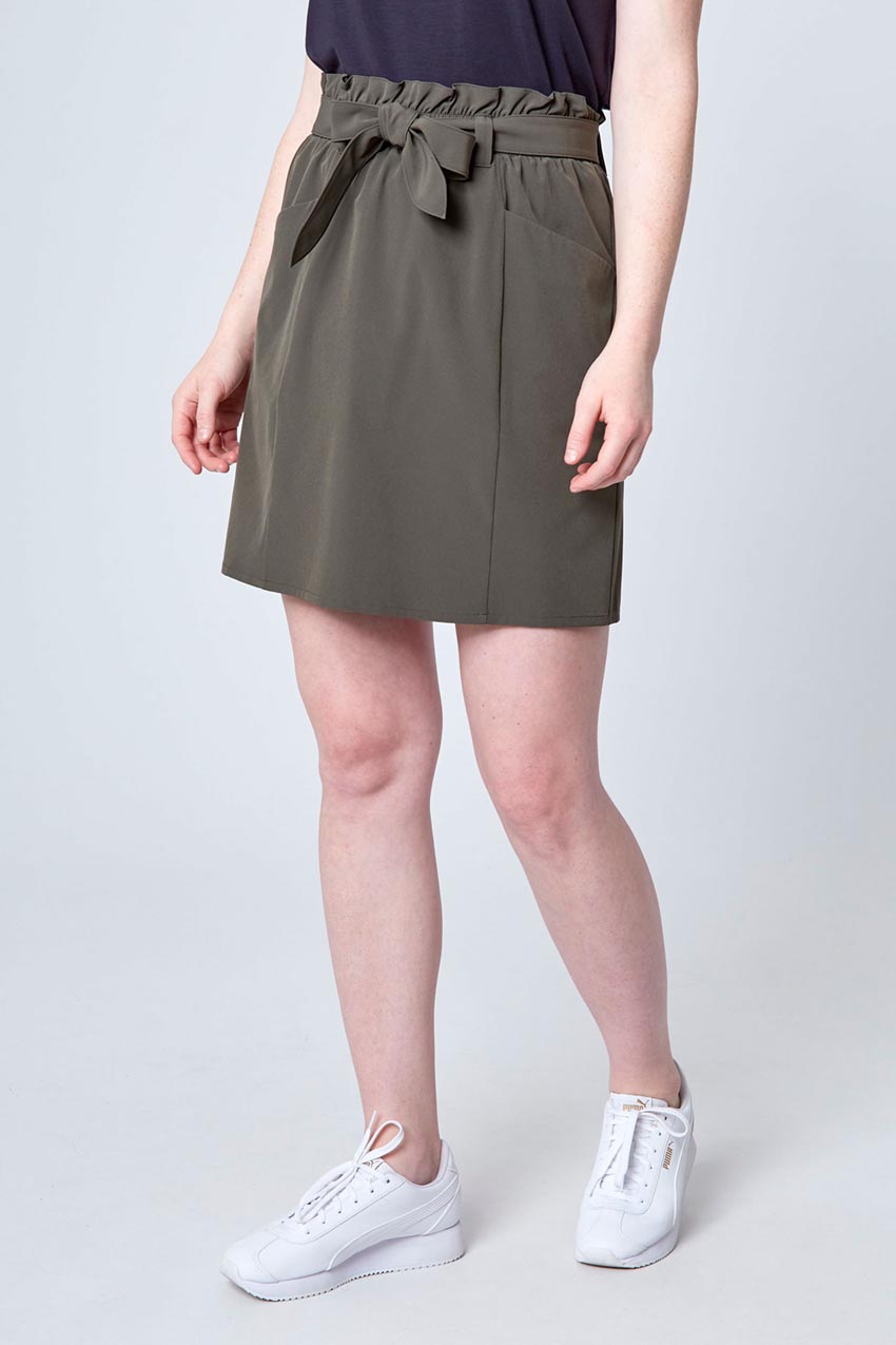 Stretch Woven Cargo Skirt - Dusty Olive