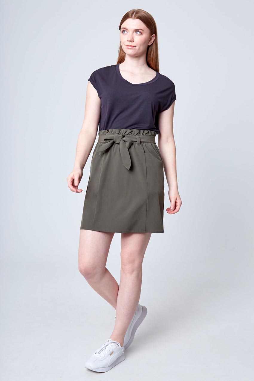 Stretch Woven Cargo Skirt - Dusty Olive