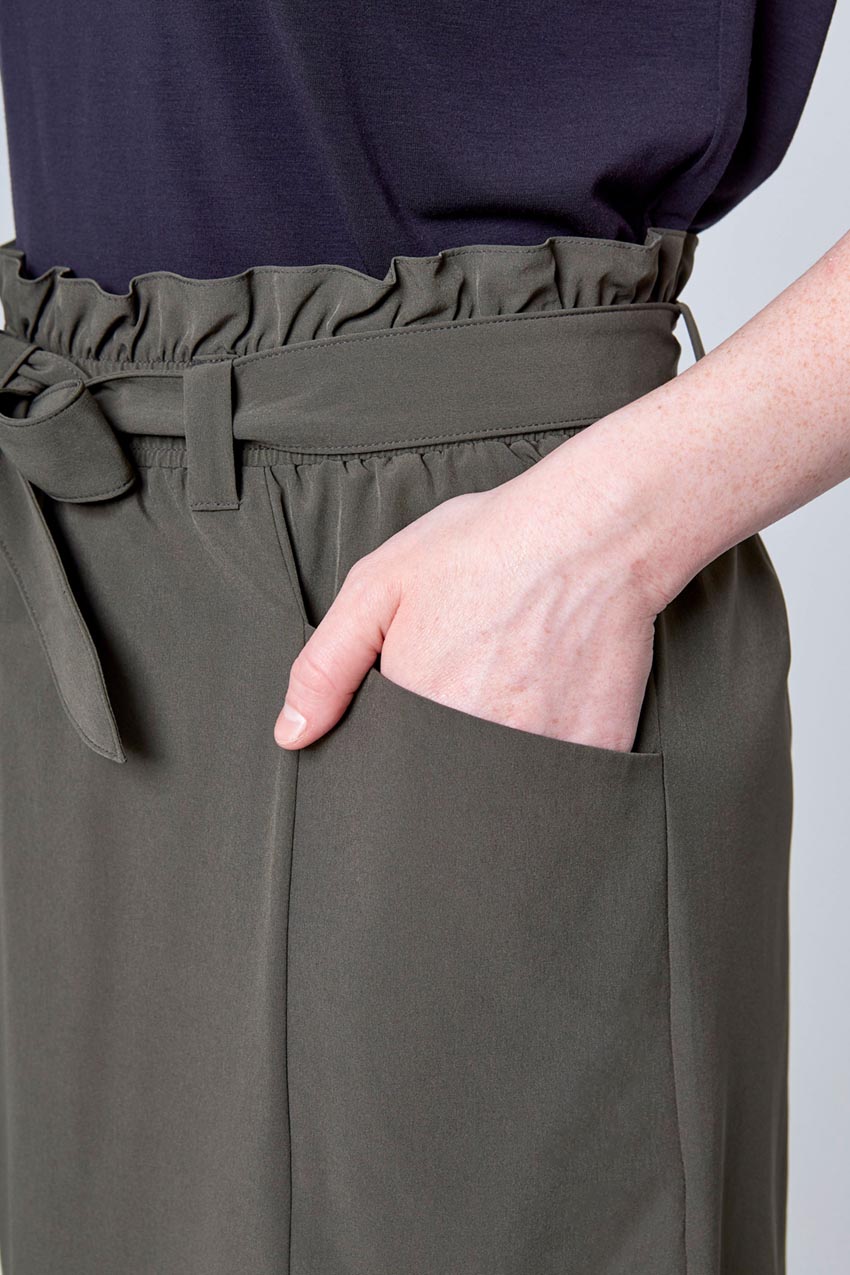 Stretch Woven Cargo Skirt - Dusty Olive