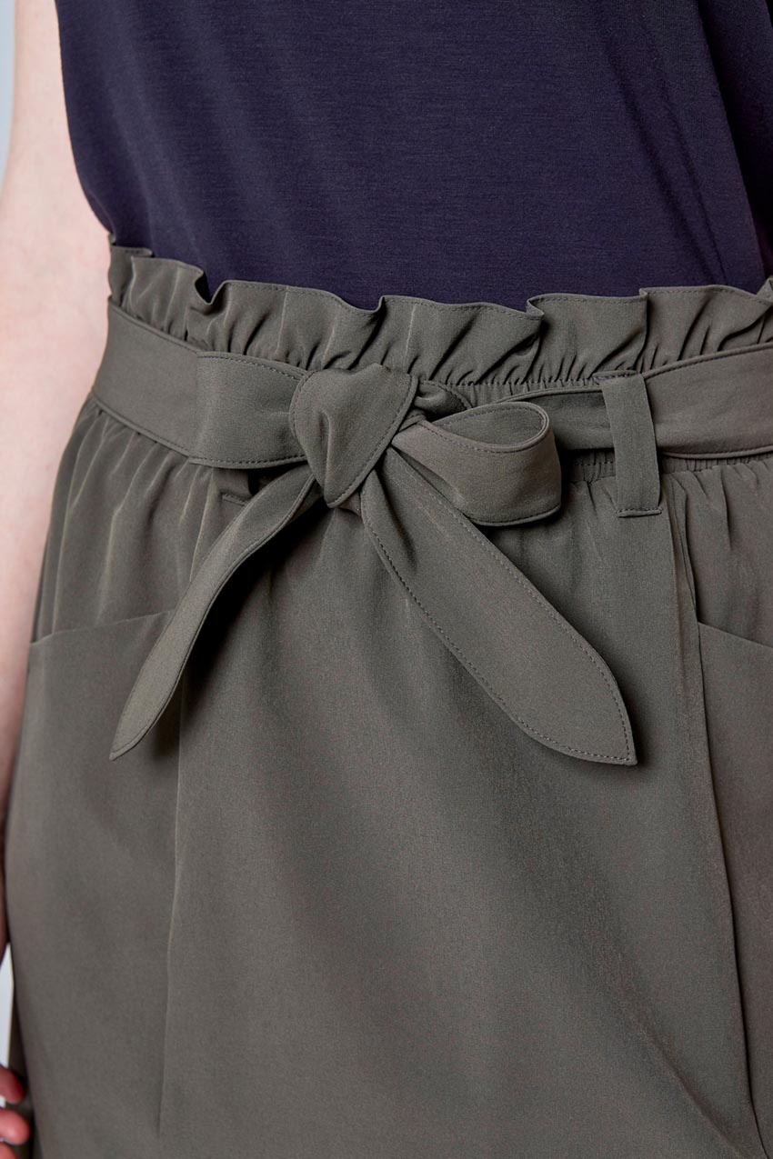 Stretch Woven Cargo Skirt - Dusty Olive