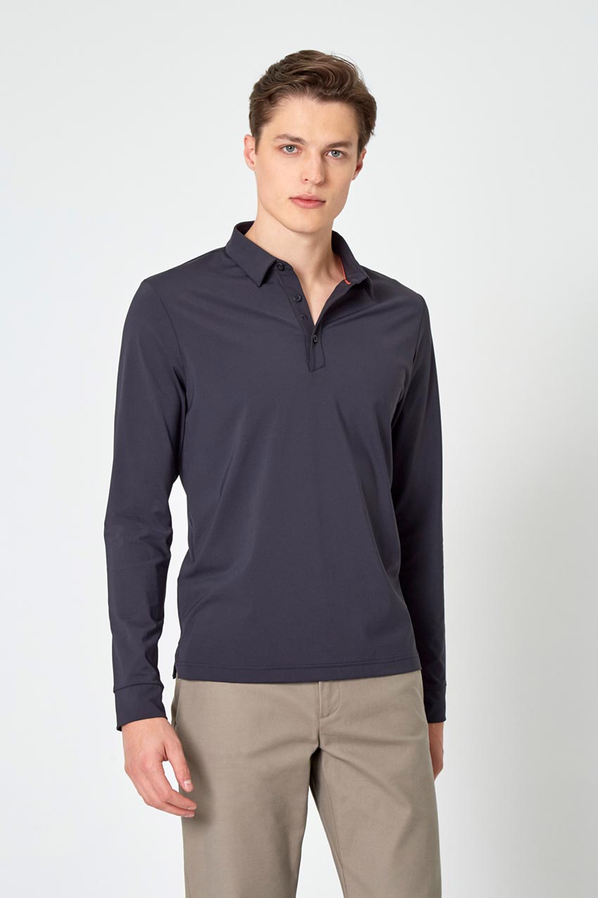 Endgame Sustainable Long Sleeve Polo - Black