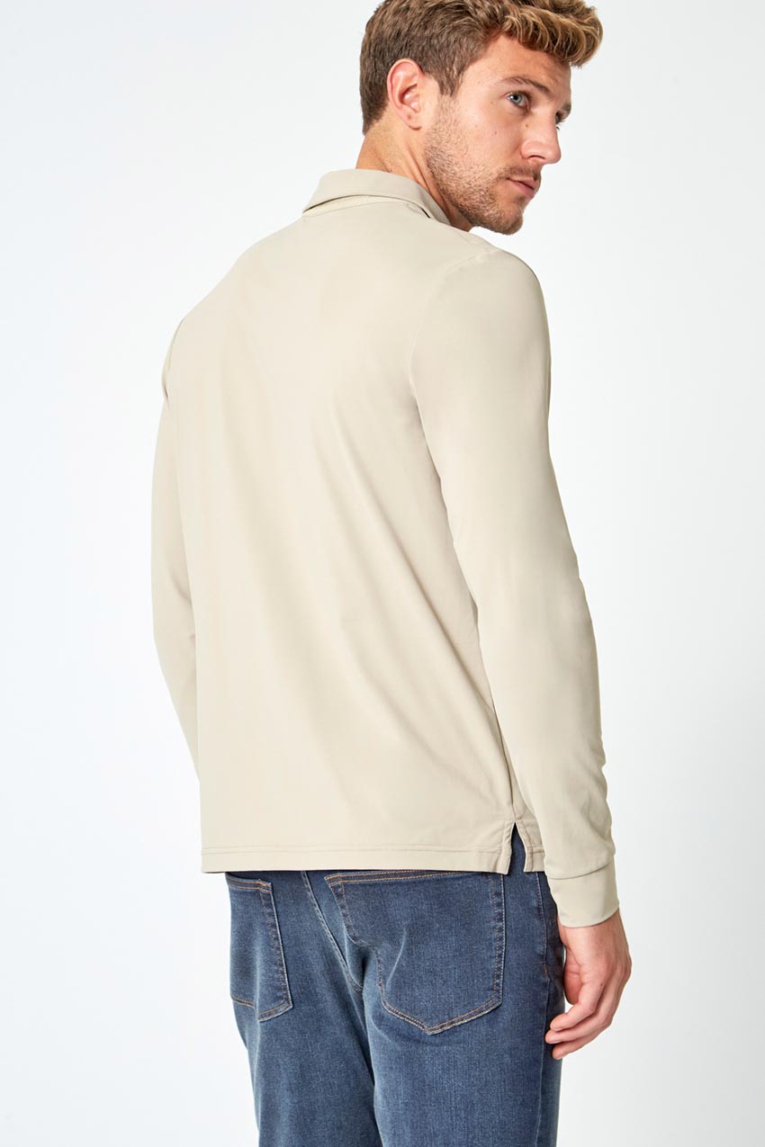 Endgame Sustainable Long Sleeve Polo - Simply Taupe
