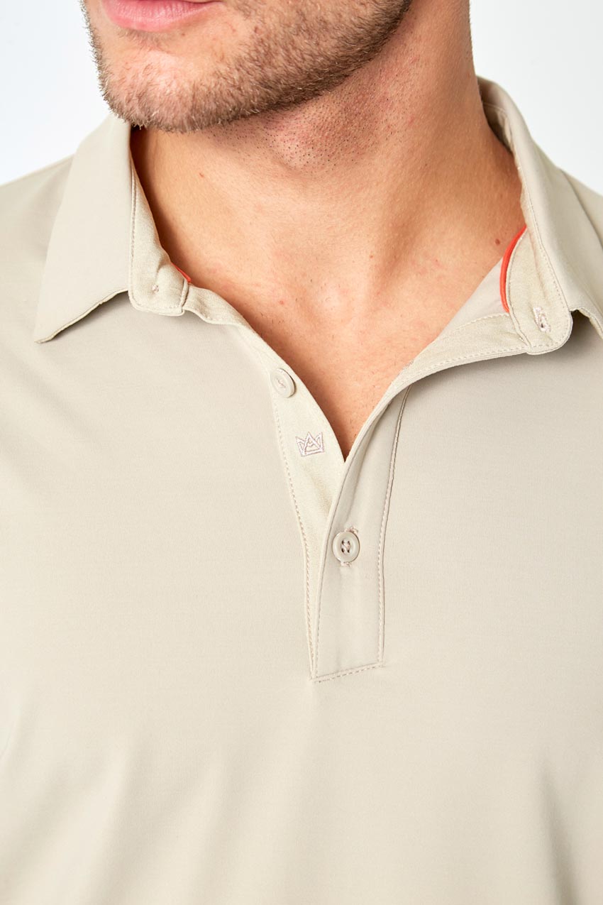 Endgame Sustainable Long Sleeve Polo - Simply Taupe