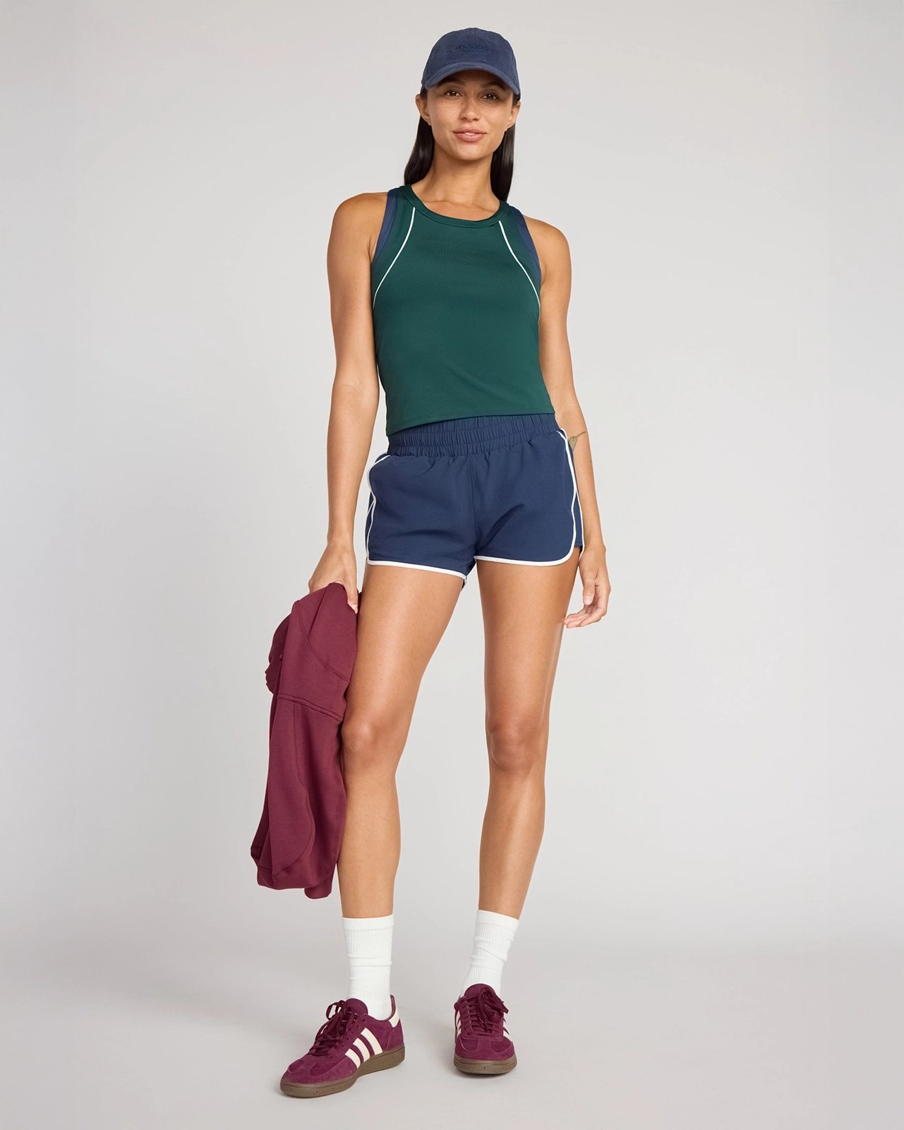 The Built-In Liner GRS Certified Recycled Poly 3" Run Short - Black Iris/White