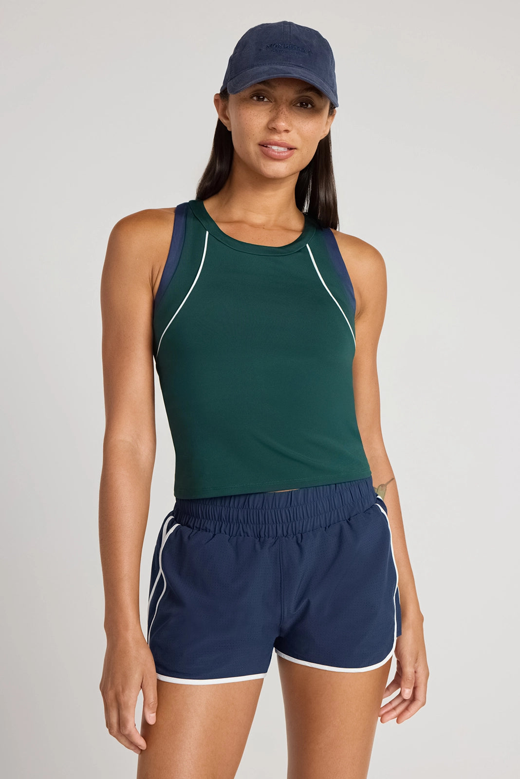 The Built-In Liner GRS Certified Recycled Poly 3" Run Short - Black Iris/White