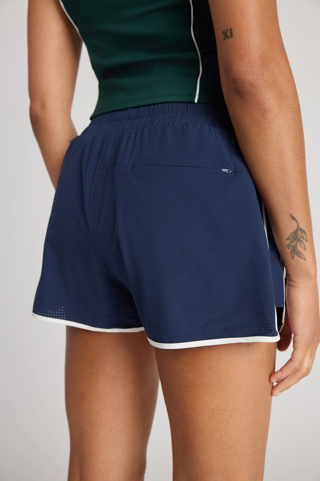 The Built-In Liner GRS Certified Recycled Poly 3" Run Short - Black Iris/White