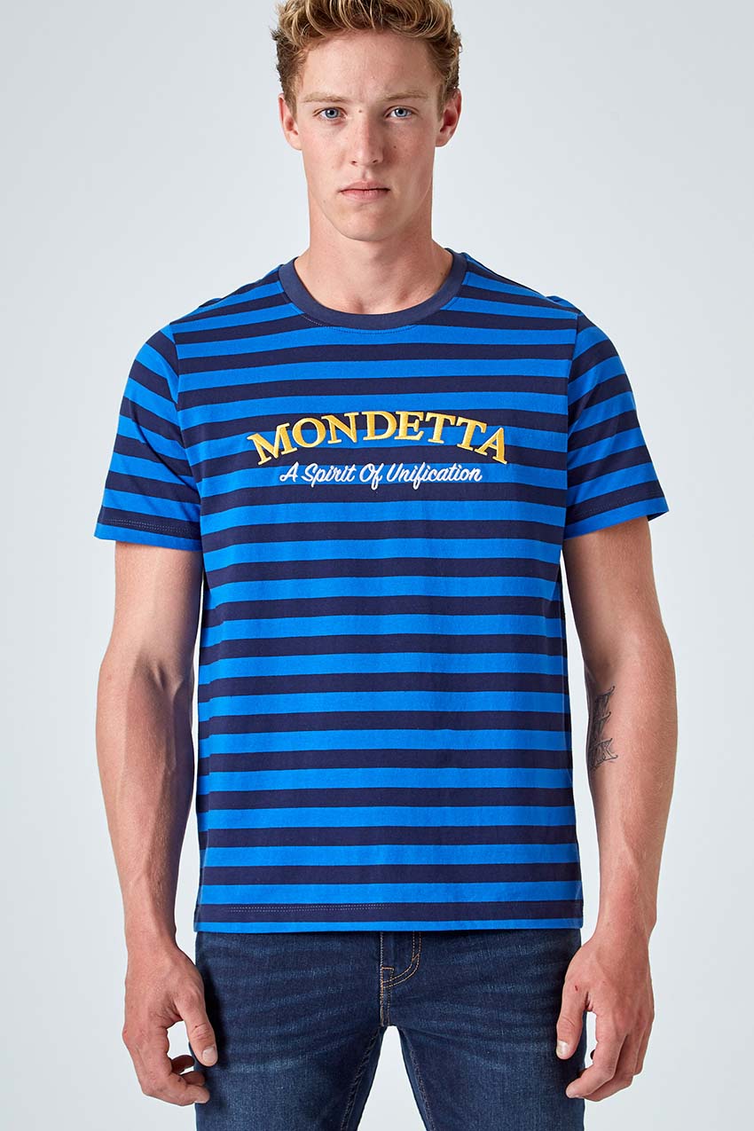 Chase Striped Logo Tee - Olympian Blue Stripe
