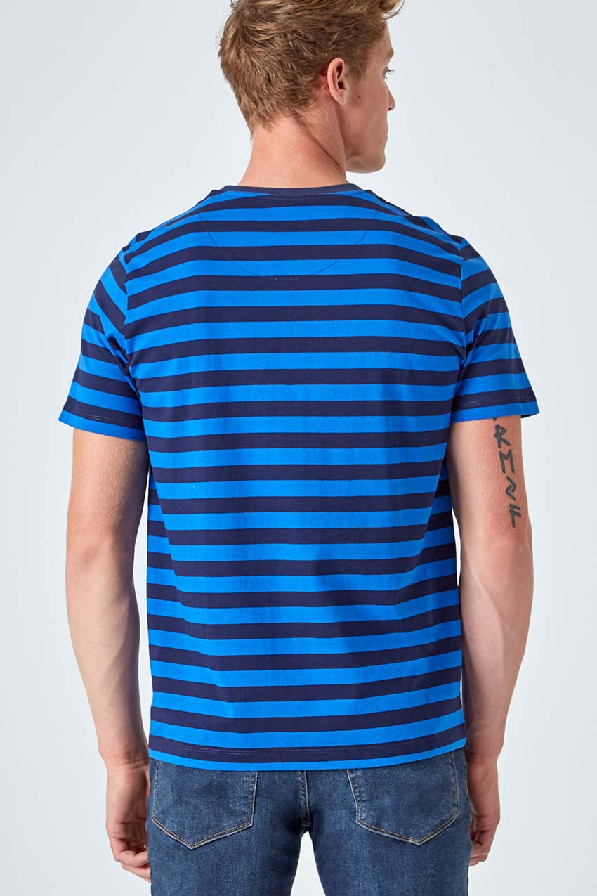 Chase Striped Logo Tee - Olympian Blue Stripe