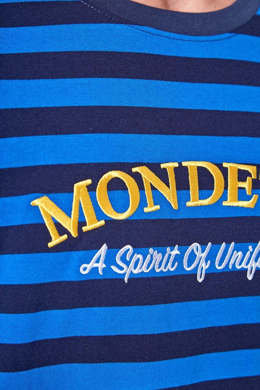 Chase Striped Logo Tee - Olympian Blue Stripe