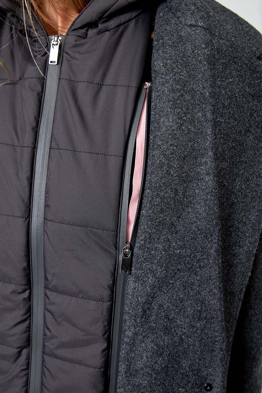 Goal-Getter Overcoat with Removable Hooded Fooler - Htr Charcoal