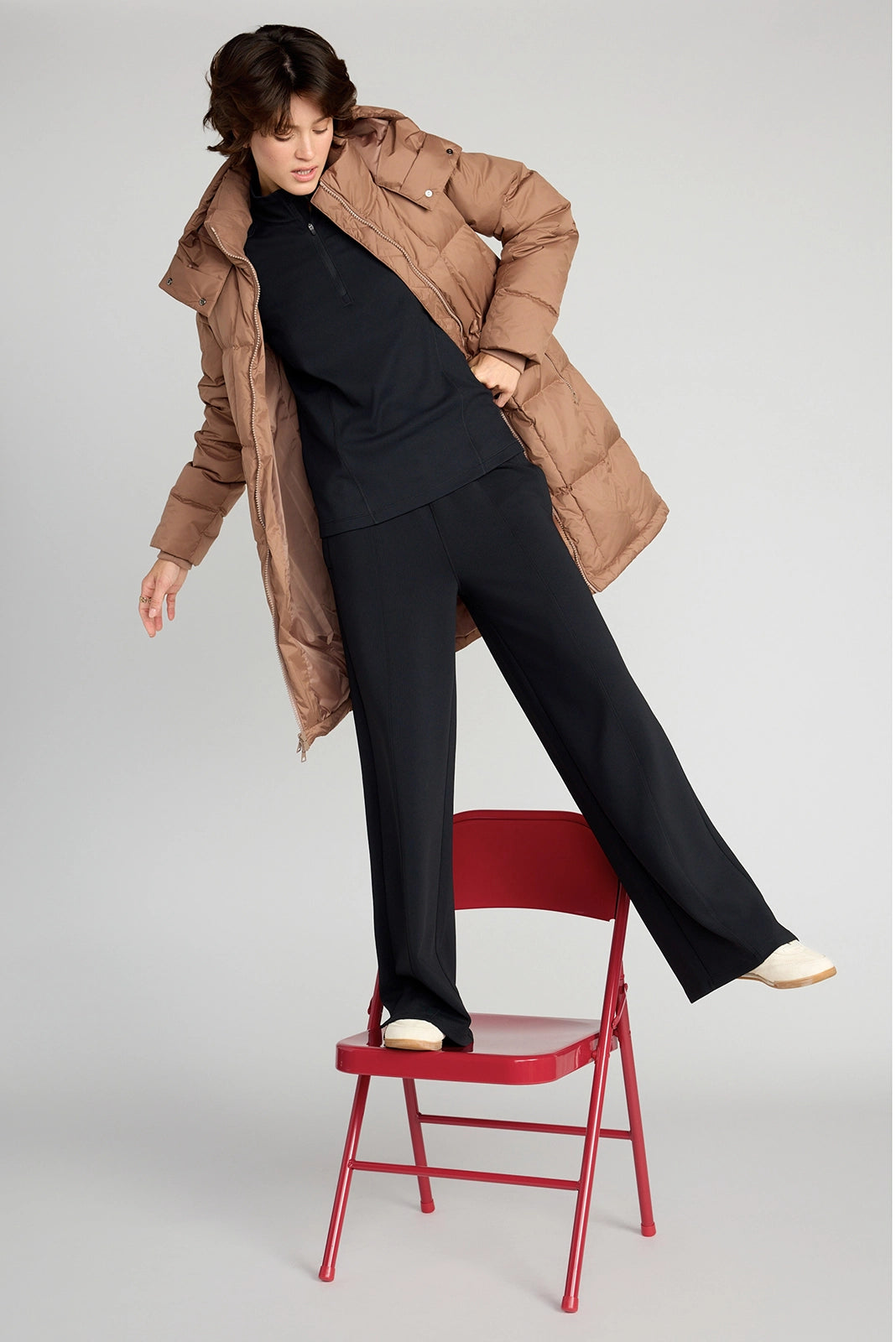 The RDS 700 Fill Power GRS Certified Recycled Poly Square-Quilted  Parka - Light Brown