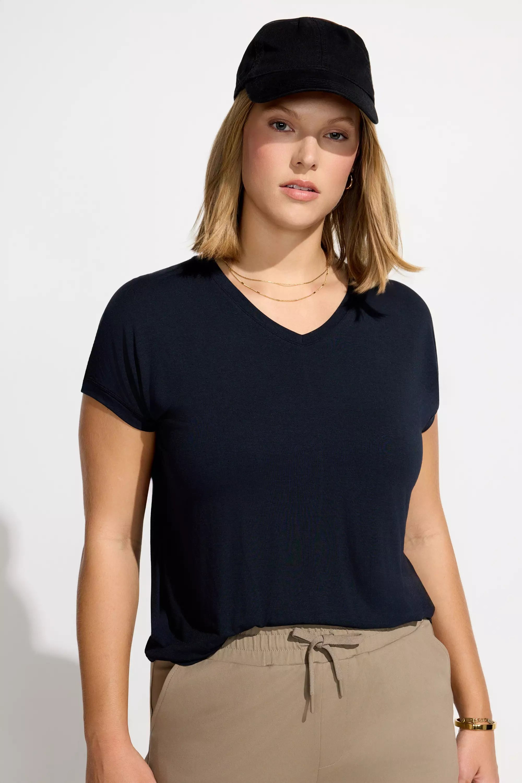 Women’s V-Neck Short Sleeve Tee - Black