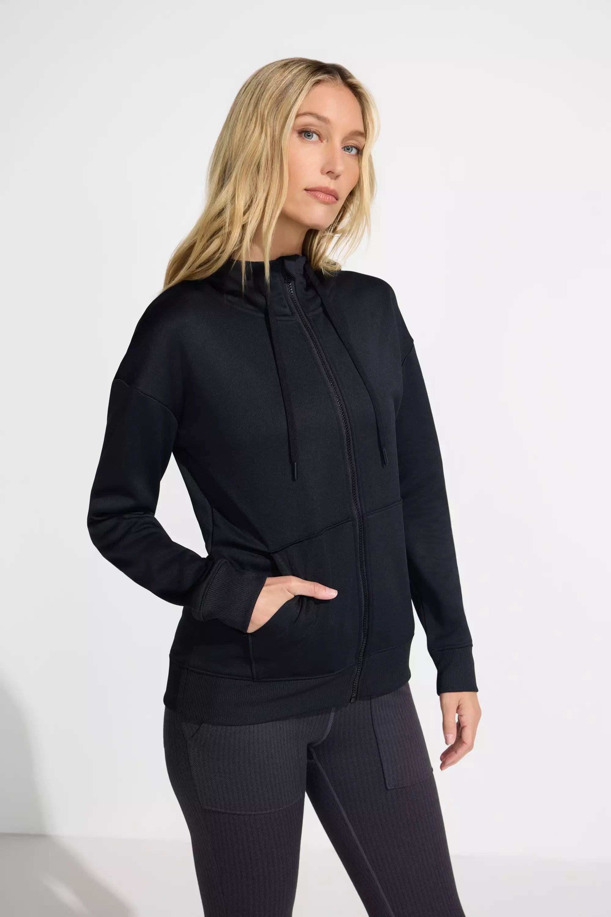 Women’s Full Zip Performance Hoodie - Black