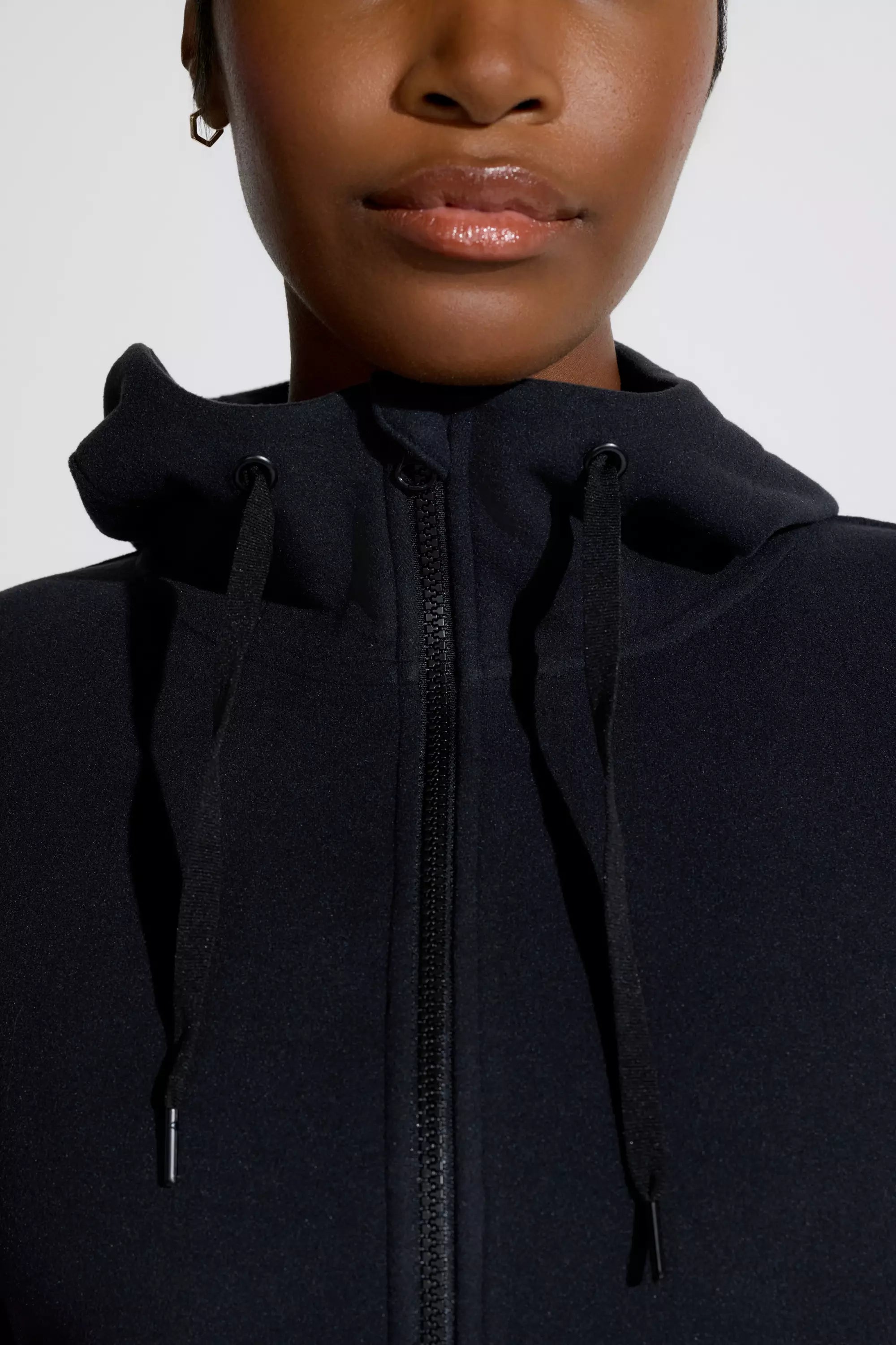 Women’s Cozy Full-Zip Velour Hoodie - Black