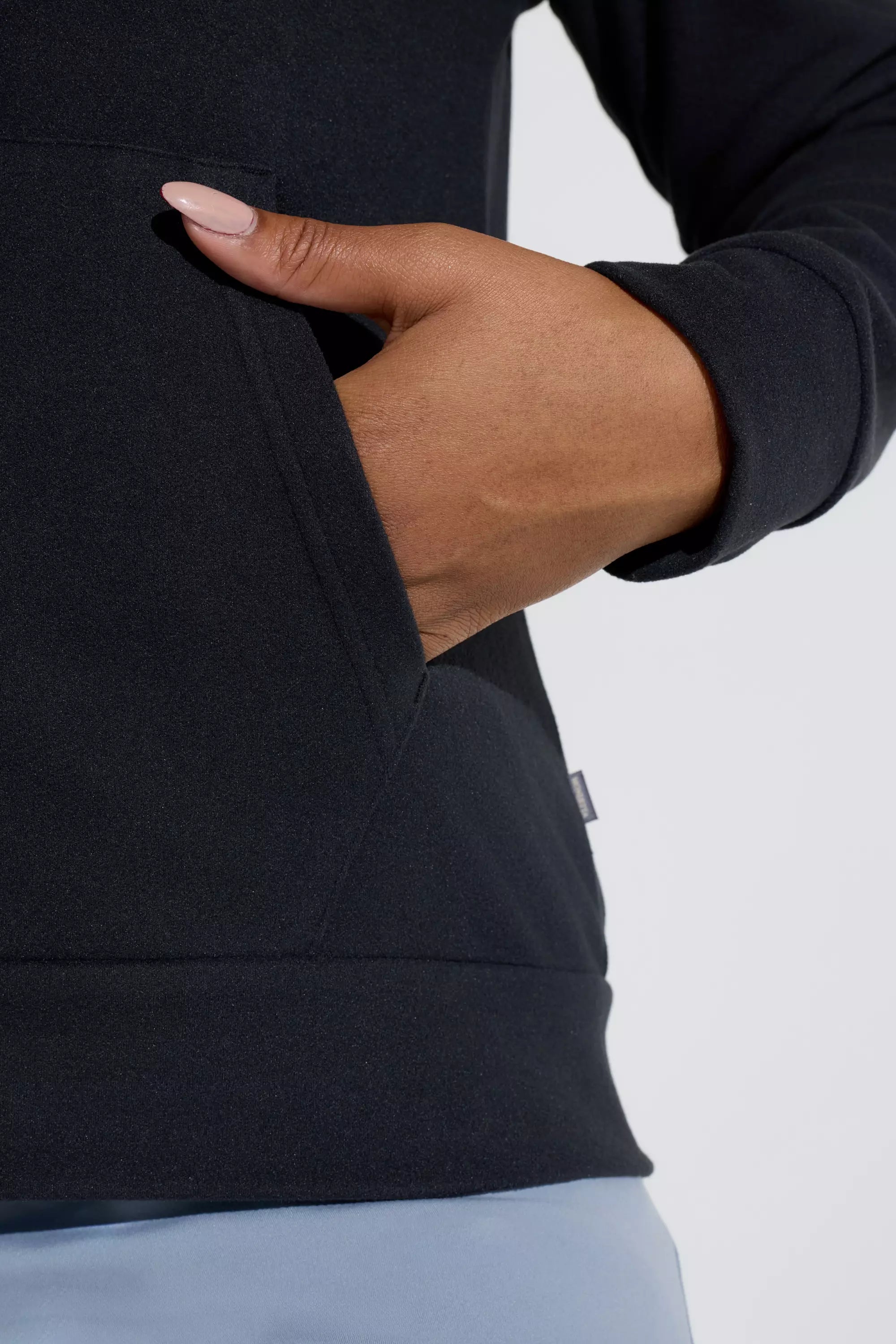 Women’s Cozy Full-Zip Velour Hoodie - Black