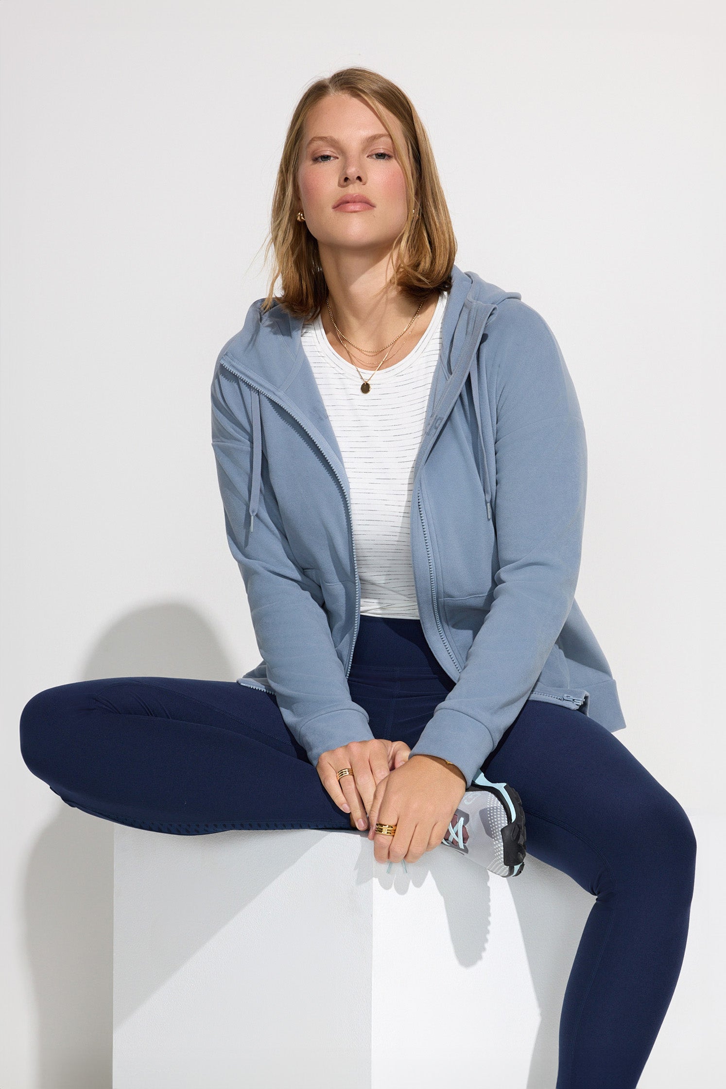 Women’s Cozy Full-Zip Velour Hoodie - Gray